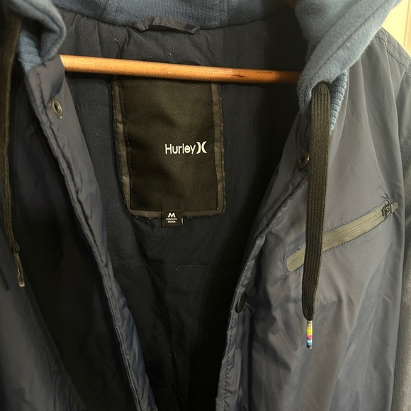 Like New Hurley Men's All-City  Dark Blue Hooded Jacket size M - Picture 2 of 15